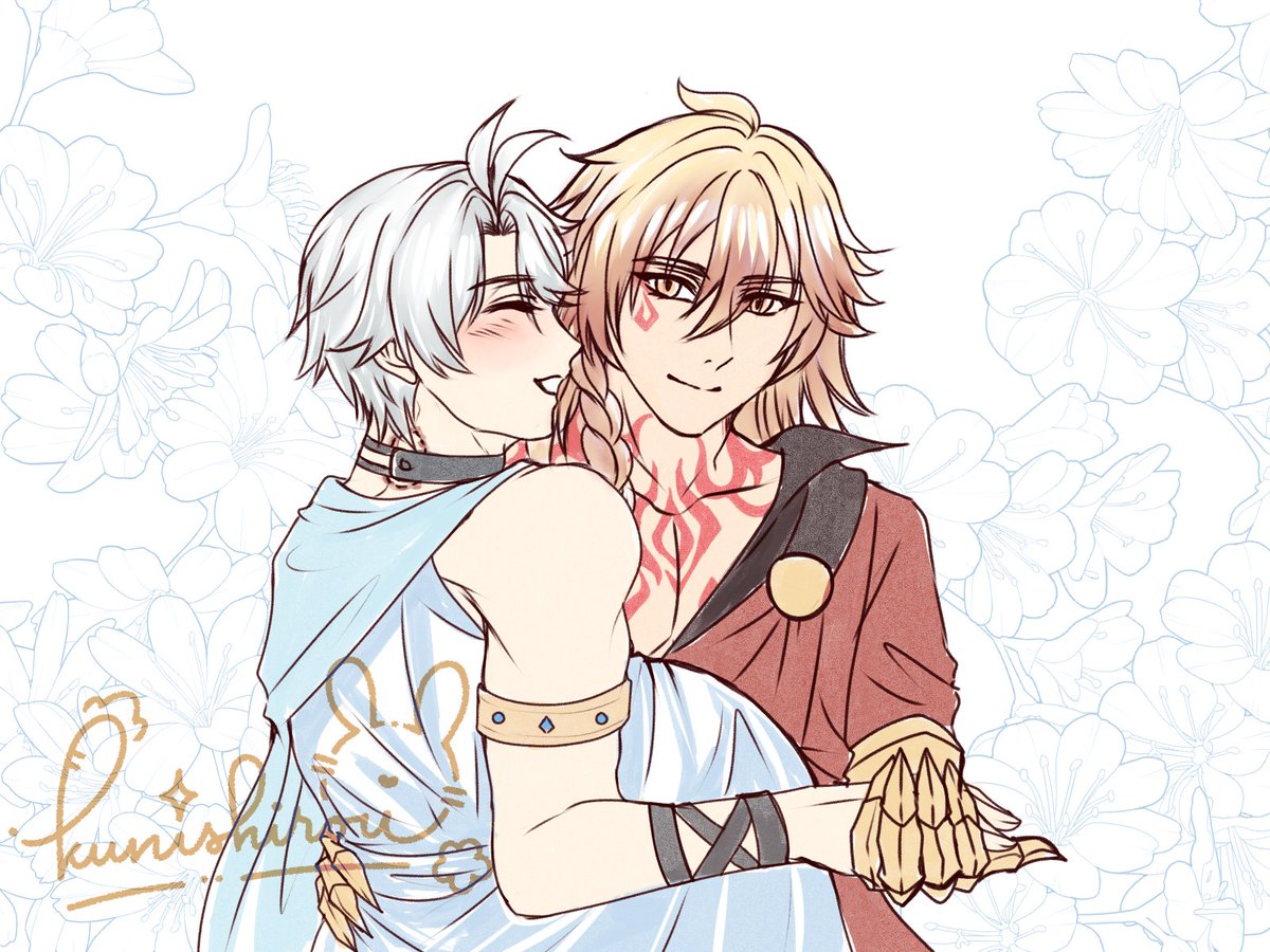 kunishirou's tweet image. #myphai #myphaiweek2025 
mpreg Phainon &amp;amp; happily mated myphai for free day prompt ☺️