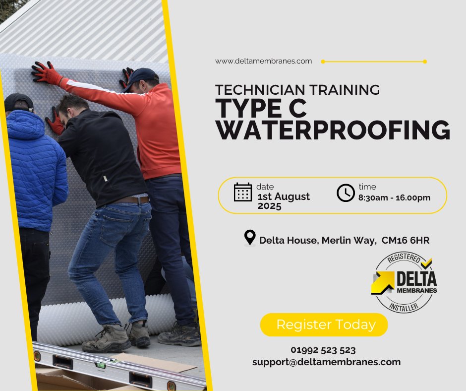 DeltaMembranes's tweet image. Bookings for our August,  Type C Technical Training Course are now open. Secure your spot for  this professional development opportunity.

Email - Support@deltamembranes.com 

#installation #training #typec #waterproofing
