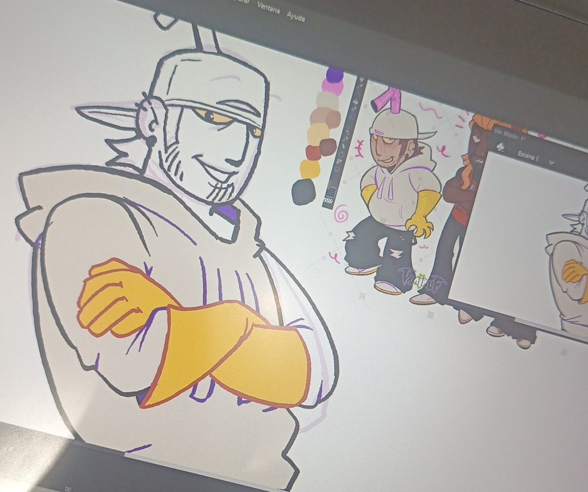 Vamiruee's tweet image. I forgot to post this wip :P I'm learning to make edition and stuff just to animate this "Bobo" 🫶
Now I go back to finish the other animation.