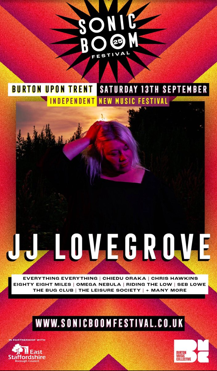 🚨Thrilled to announce I’ll be playing this years #SonicBoomFestival in Burton-on-Trent 🚨

This one’s special ✨ A full town takeover of live music, with 50+ artists, 1 ticket &amp; music spilling from venues, pubs &amp; lots of other unexpected corners across Burton…🧵