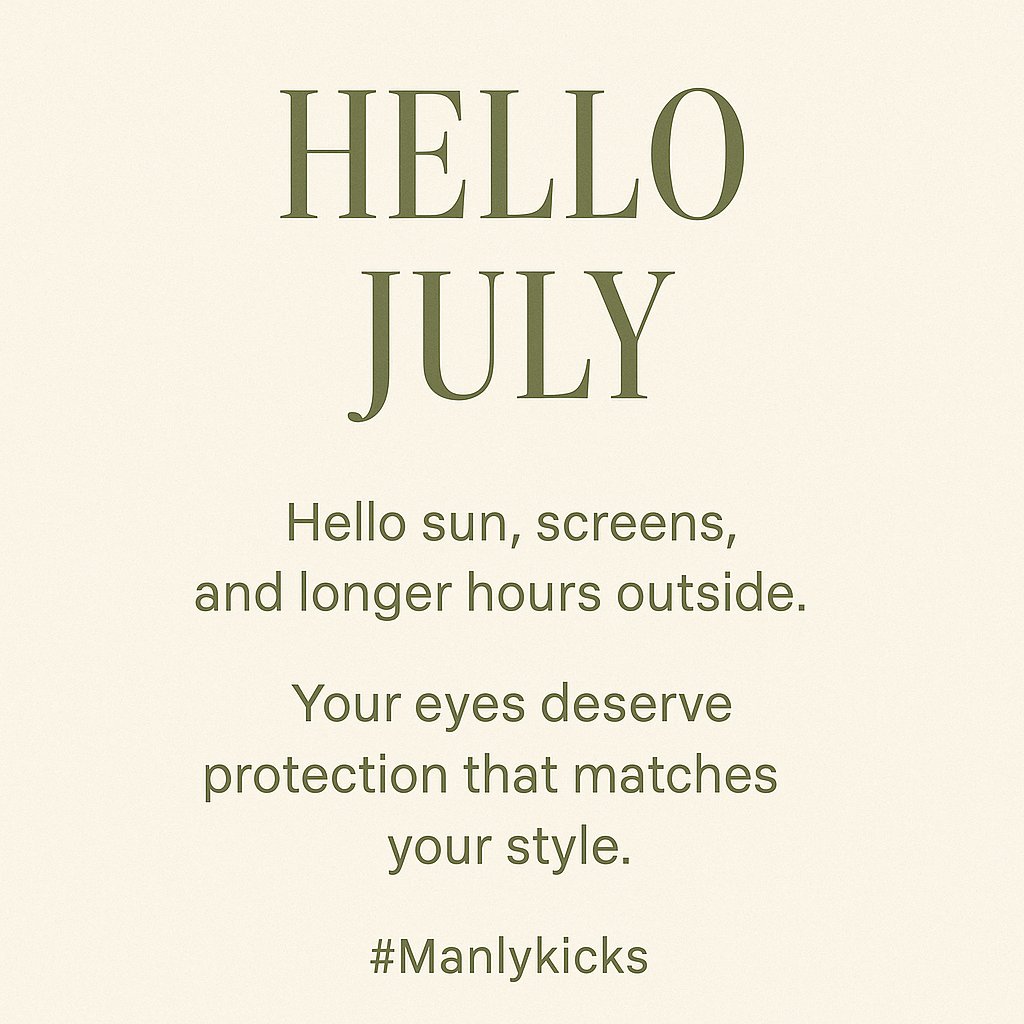 Manlykicks_us's tweet image. Hello July ☀️
Hello sun, screens, and longer hours outside.
Your eyes deserve protection that matches your style.
Discover summer-ready readers that keep you clear, all season.

#ManlykicksStyle #SummerVision #JulyGlow