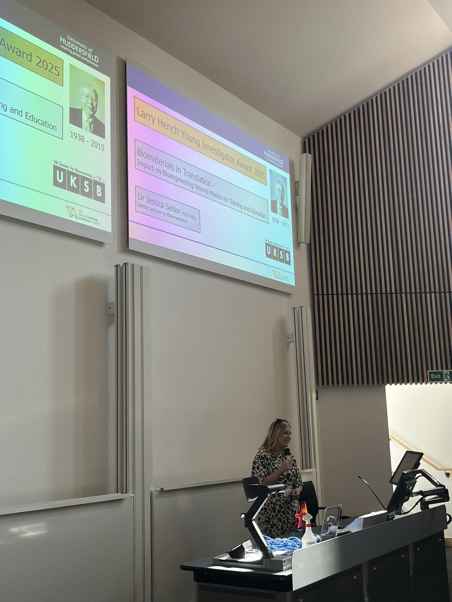 Congratulations to Dr Jessica Senior, University of Huddersfield on winning the Larry Hench Young Investigators Award 2025 at the UKSB 2025 Annual Conference. <a href="/UKSBiomaterials/">UKSB</a>