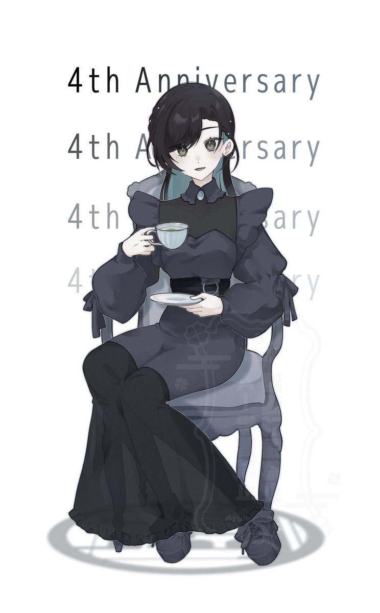 ╔═════════════╗
　㊗️活動4周年記念イラスト公開
╚═════════════╝

#湯呑のむ は本日7月1日で、活動4周年を迎えました✨

これもひとえに、沢山の方々がこれまでずっと支えてくれたおかげです。
ほんまにほんまにありがとう🍵