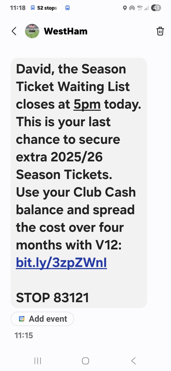 RomfordHammers's tweet image. I could never text STOP! 
Enjoy seeing Sullivans cronies begging on his behalf 
#SBOUT 
#WHU ⚒️⚒️⚒️⚒️