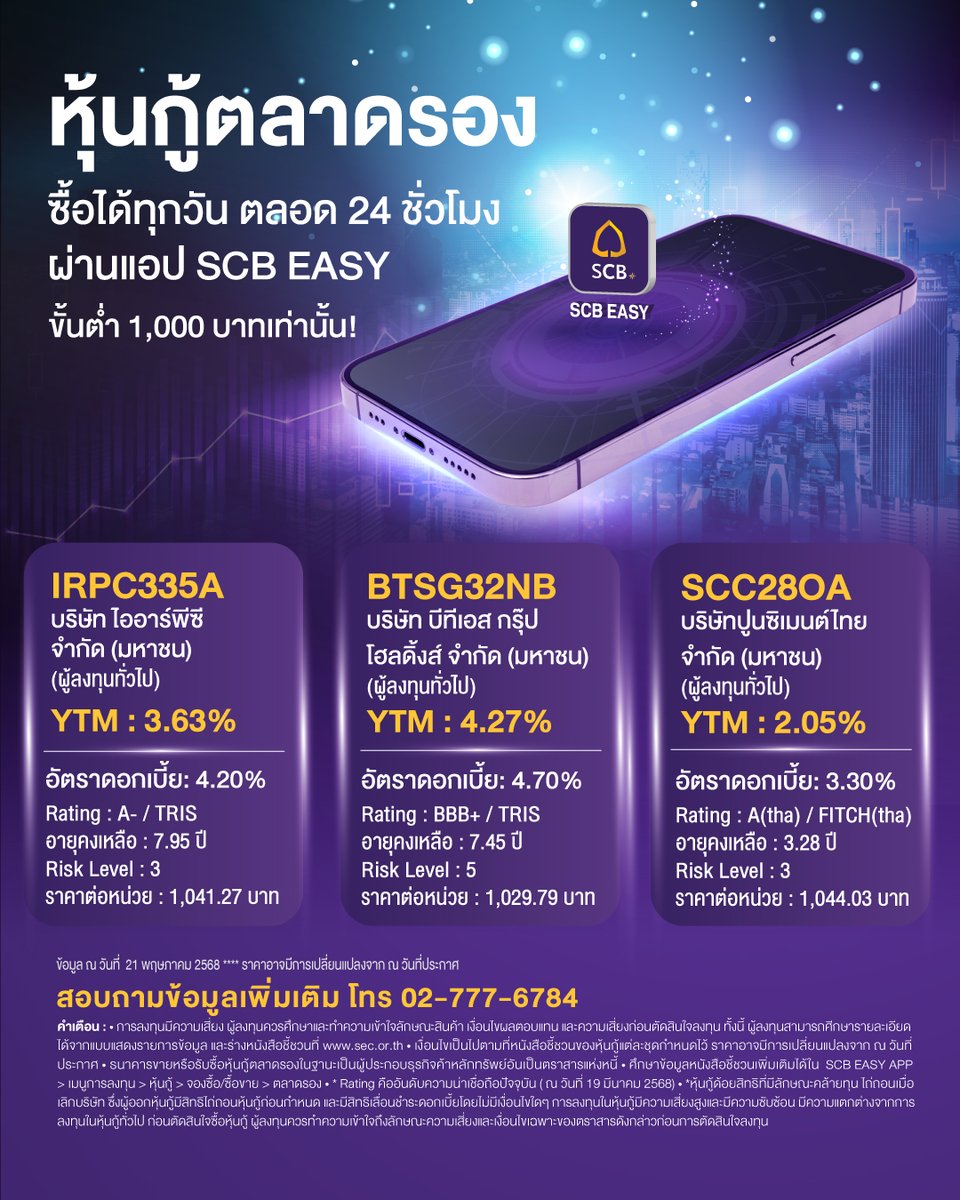 scb_thailand's tweet photo. หุ้นกู้ตลาดรอง
ซื้อขายหุ้นกู้ตลาดรอง ผ่านบัญชีหุ้นกู้ EASY-D ได้ทุกที่ 24 ชั่วโมง บนแอป SCB EASY
รายละเอียดเพิ่มเติม https://t.co/Dkkbr3fOQY
#หุ้นกู้ตลาดรอง #SCBEASY #SCBตอบโจทย์เรื่องหุ้นกู้ #SCBEASYซื้อขายหุ้นกู้ตลาดรอง #EASYD #บัญชีหุ้นกู้อีซี่ดี #บัญชีหุ้นกู้EASYD https://t.co/BAraJU48cj