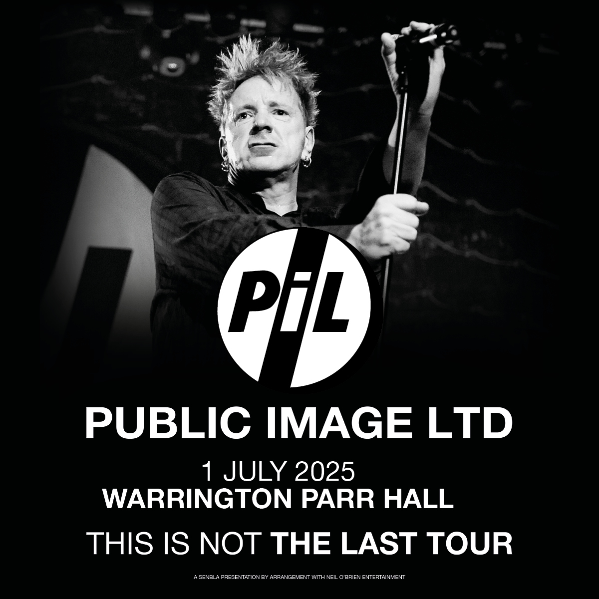 🎵 PUBLIC IMAGE LTD - STAGE TIMES 🎵

Ready for a bit of boundary-pushing post punk with one of the UK's most iconic frontmen?

Here are your stage times for PiL at Parr Hall:

▶️ Doors - 7pm
▶️ Alias Kid - 8pm
▶️ PiL - 9pm
▶️ Curfew - 11pm

Times approx and subject to change.