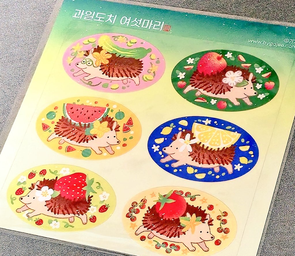 과일도치 스티커🦔🍎🍉🍓🍋🍅🥒