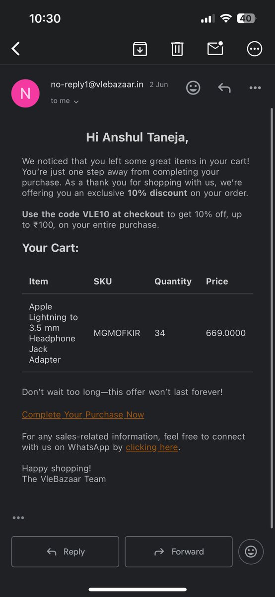 anshultaneja003's tweet photo. @vlebazaar_india @BazaarVle 
This is to bring to your notice, I have been following up with your team for a small return. There is no further update on it. I am sharing the screenshots of my previous conversation. Kindly look into it.
@consumerforum_ 
@jagograhakjago https://t.co/oTDBdOx96i