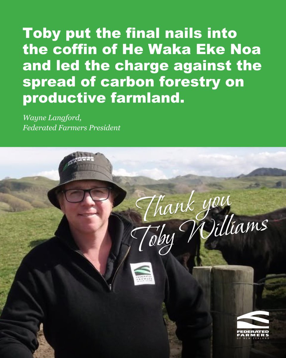 FedFarmers's tweet image. Last week we farewelled two absolute giants of farmer advocacy, Richard McIntyre and Toby Williams. Both of these guys put absolutely everything into their roles, and while they may no longer be sitting around our board table, they’ll always be part of the Federated Farmers…