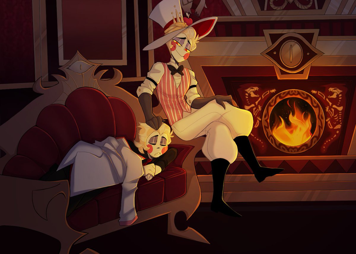 Lucifer watching over a sleeping Benjamin! ❤️ 

Art by <a href="/ChilitoShine/">ChilitoShine🌶️✨🖤</a>