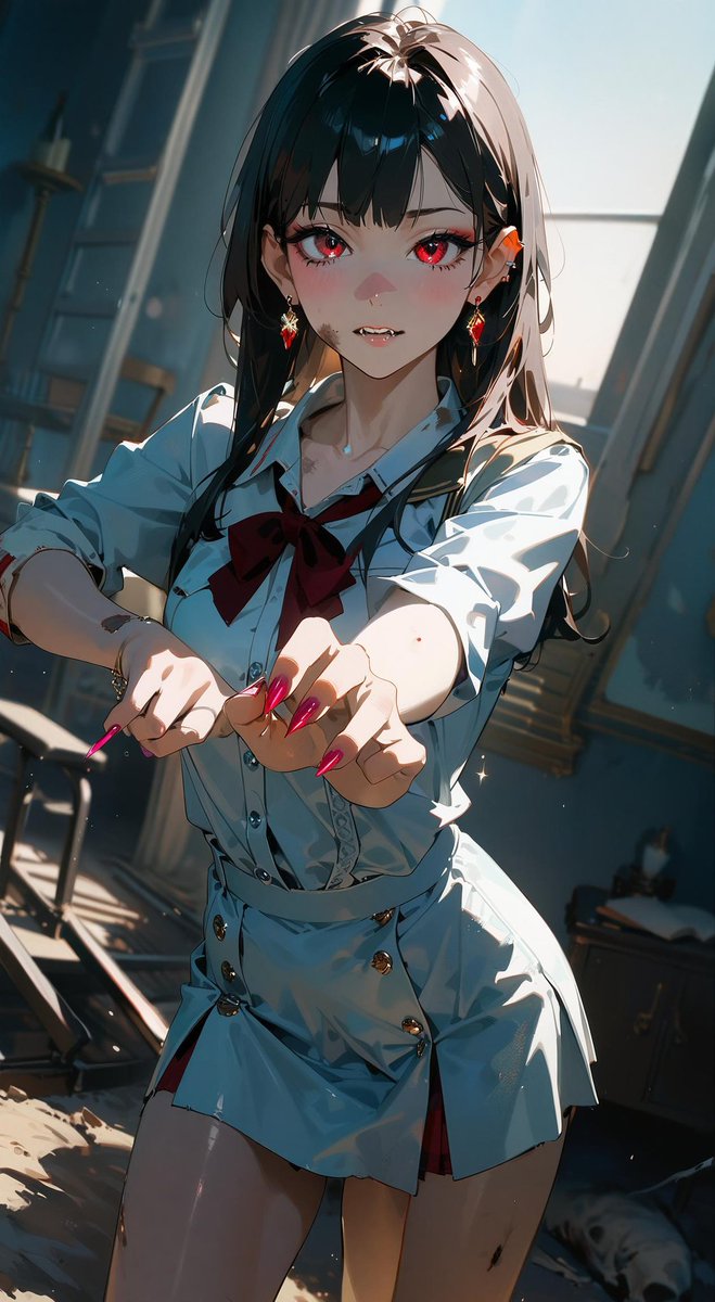 haru_AIgraph's tweet photo. ネイル見せたいゾンビGIRL
#AIart
#UNDEADGIRL
#この後めちゃめちゃ喰われた https://t.co/pSVdivP2nu