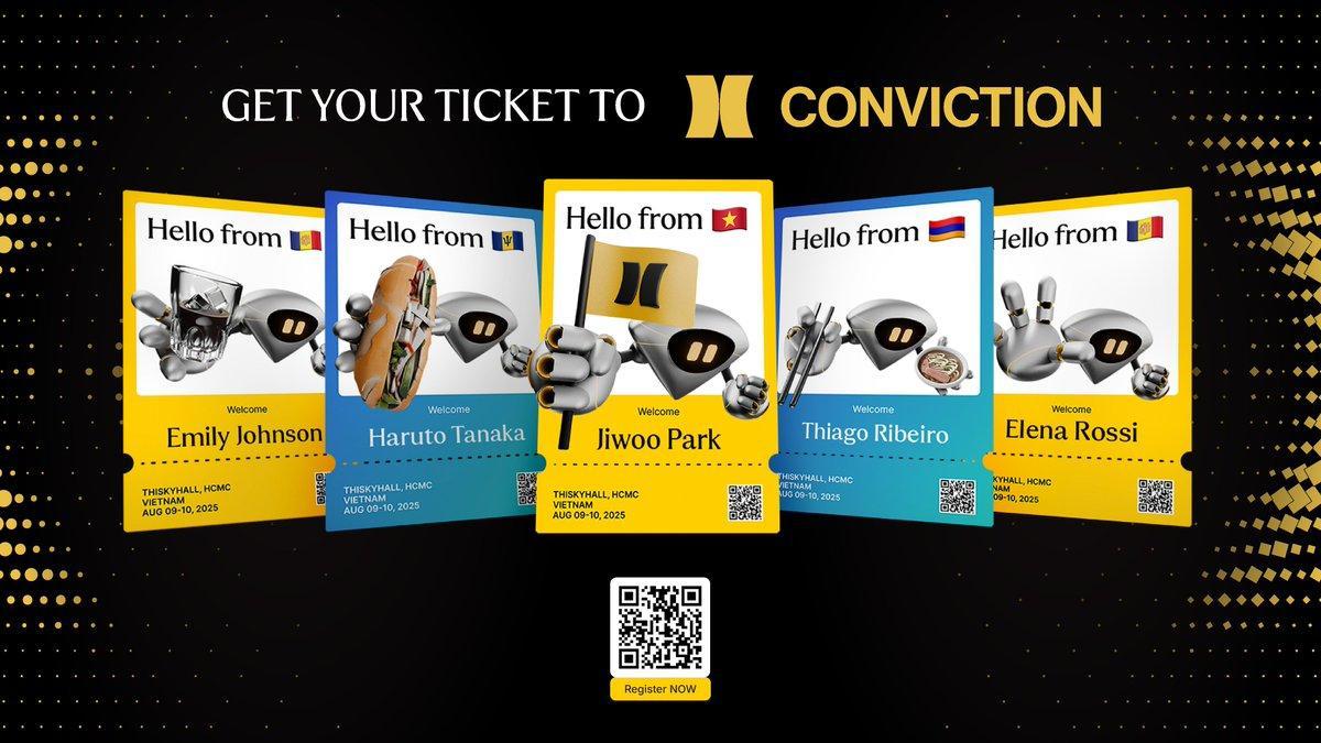 🚀 CONVICTION NFT TICKET IS LIVE – MINT NOW!
The ultimate Blockchain x AI experience is calling — and your ticket is 100% FREE.

🎟️ Mint now to secure your slot at Conviction, the premier institutional event happening in Ho Chi Minh City – Vietnam’s next tech frontier.

✨ What