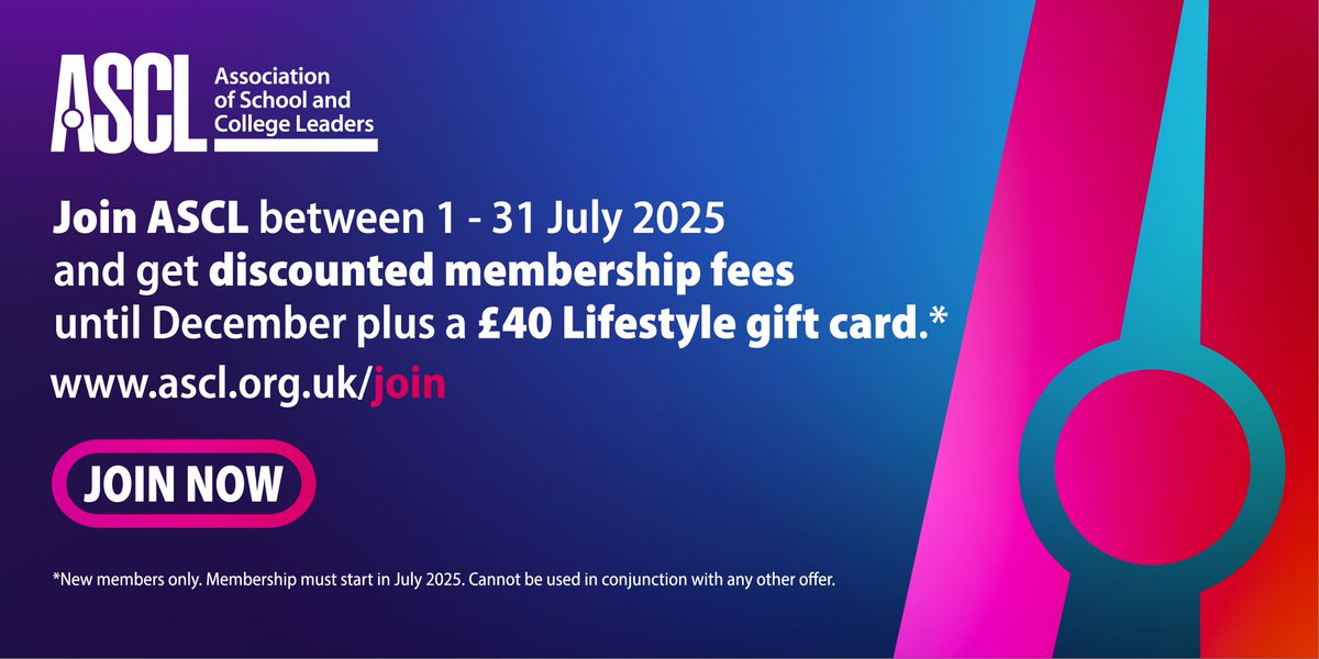 ASCL_UK's tweet image. New month, new ASCL member? We represent and support senior leaders in #primary #secondary and #post16 #education and are here to help you. 

Join us in #July with this special offer for new members - full details at ascl.org.uk/join 

#tradeunion #leadership