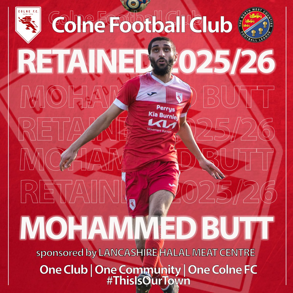 Colne_FC's tweet photo. π₯ Player Retained β Mo Butt π₯
A fans' favourite and a standout graduate of the Colne FC Player Pathway, Mo stays with the Reds for 2025/26! π
π Sponsored by Lancashire Halal Meat Centre β quality halal meat, top service! π₯©
#ThisIsOurTown #ColneFC #MoButt https://t.co/fOd6jSwriV