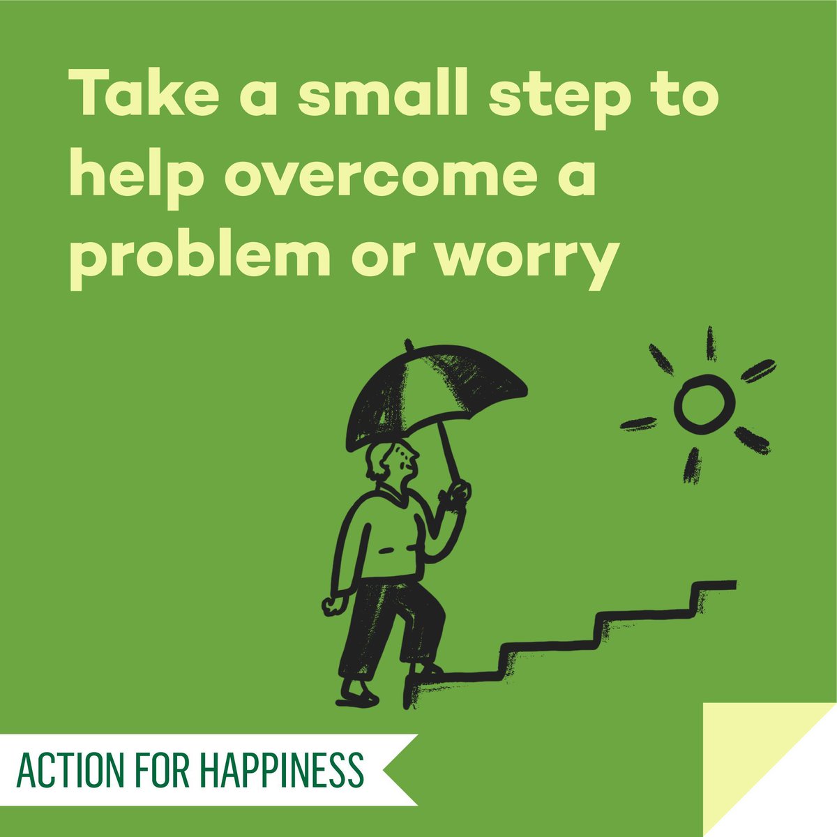 Jump Back Up July - Day 1: Take a small step to help overcome a problem or worry actionforhappiness.org/jump-back-up-j… #JumpBackUpJuly