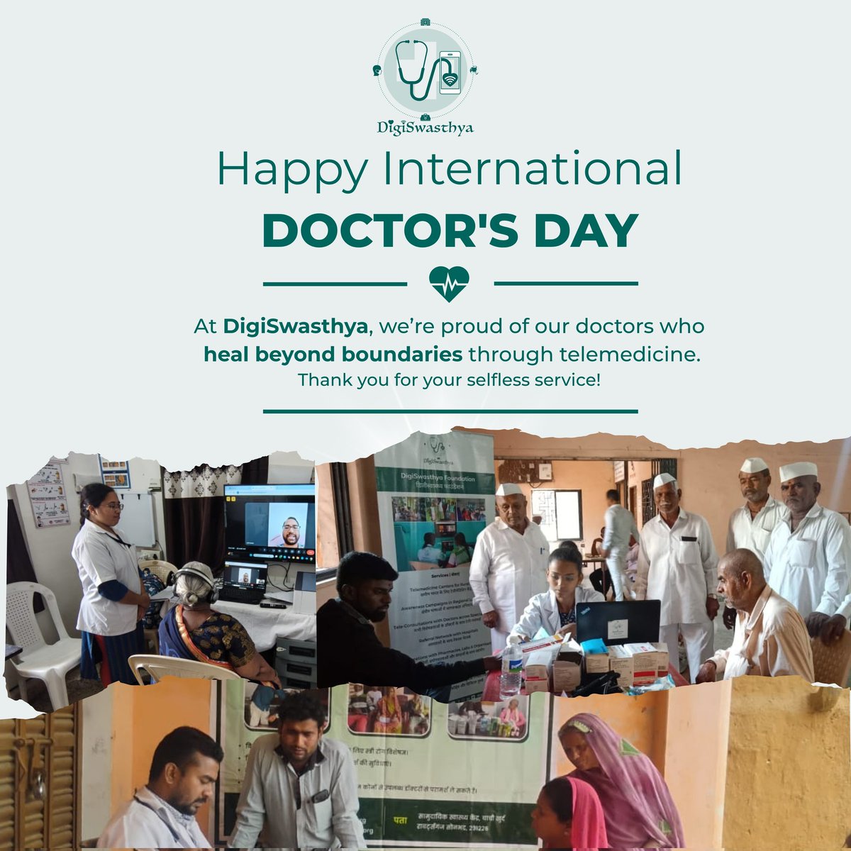 DigiSwasthya Foundation (@digiswasthya) on Twitter photo Happy National Doctor's Day!
Today, we salute the real heroes in white coats who bring hope, healing, and health to every corner of our nation. 
#nationaldoctorsday #digiswasthyafoundation #healthcareheroes #telemedicineforall #gratitudetodoctors #bridginghealthcaregaps Happy National Doctor's Day!
Today, we salute the real heroes in white coats who bring hope, healing, and health to every corner of our nation. 
#nationaldoctorsday #digiswasthyafoundation #healthcareheroes #telemedicineforall #gratitudetodoctors #bridginghealthcaregaps