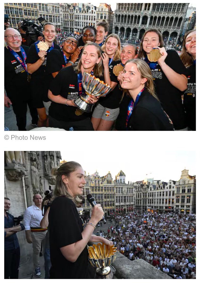 ezeluc's tweet photo. Hey @valkyries, you are not worth to be called sportsclub!
I can understand - although - you may not want @JulieVanlooOff anymore.
But, it would have been « sporty » to tell her that before she jumped on a plane to San Francisco for an 18 hour voyage, after she won the European title and skipped the celebrations in Belgium to join you again.
For all the valkyries fans, see what your management made her miss. 
(Oh yes, the team was invited by the king to the royal palace, without Julie of course.)
@TheBelgianCats