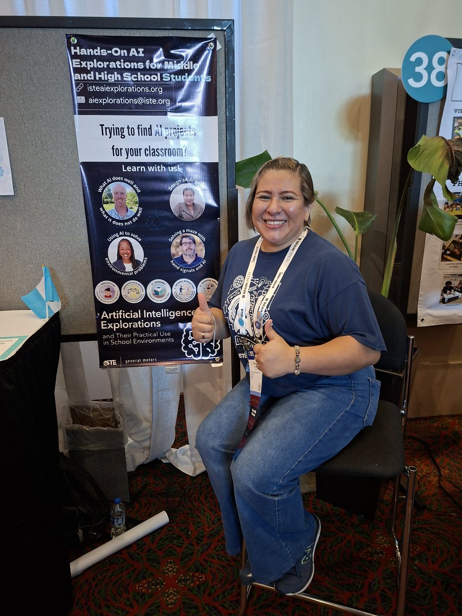 betzydbo's tweet photo. Qué emoción presentar en #ISTELive25, compartiendo cómo mis estudiantes crean con #IA en el aula, gracias a ISTE AI Explorations y General Motors. ¡Inspirada por Mark Gerl, Brandie Wright con el apoyo de Nancye Blair Black! #SanAntonio #gemini #PEASframework #AIagent https://t.co/ff0dsOhZUe