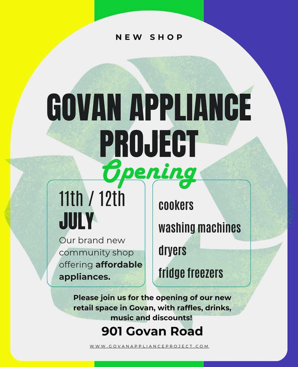 She’s coming on a treat!! Brand new circular economy shop on Govan Road opening soon!!!! 

Come along to our open days (see second image for details) 

#govan #govanapplianceproject #sustainability #sustainable #circulareconomy