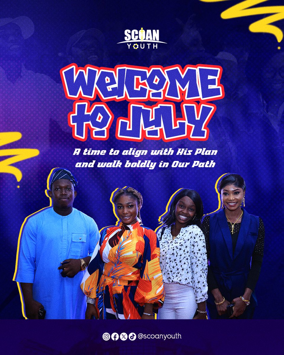 Welcome to JULY — our Convention Month! 💃🏾

The countdown has officially begun as we anticipate a time to align with His Plan and walk boldly in Our Path.

SCOAN Youth, are you ready?

#scoanyouthconvention