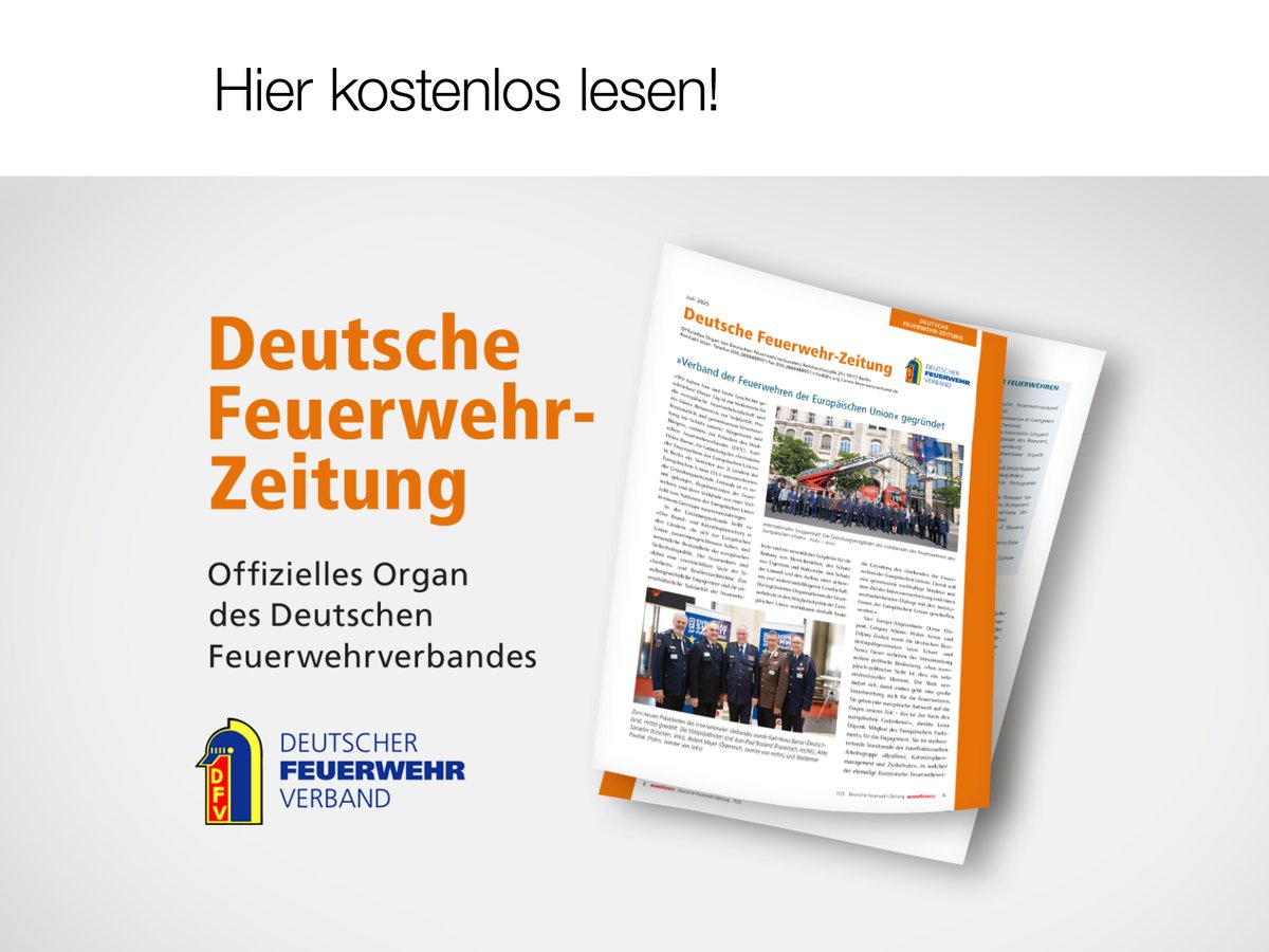Jetzt kostenlos die Juli-Ausgabe der Deutschen Feuerwehr-Zeitung (DFZ) lesen!

Hier geht es zur aktuellen Ausgabe:
📰 kohlhammer-feuerwehr.de/filefly/api?ac…

#DFV #DFZ #BRANDSchutz