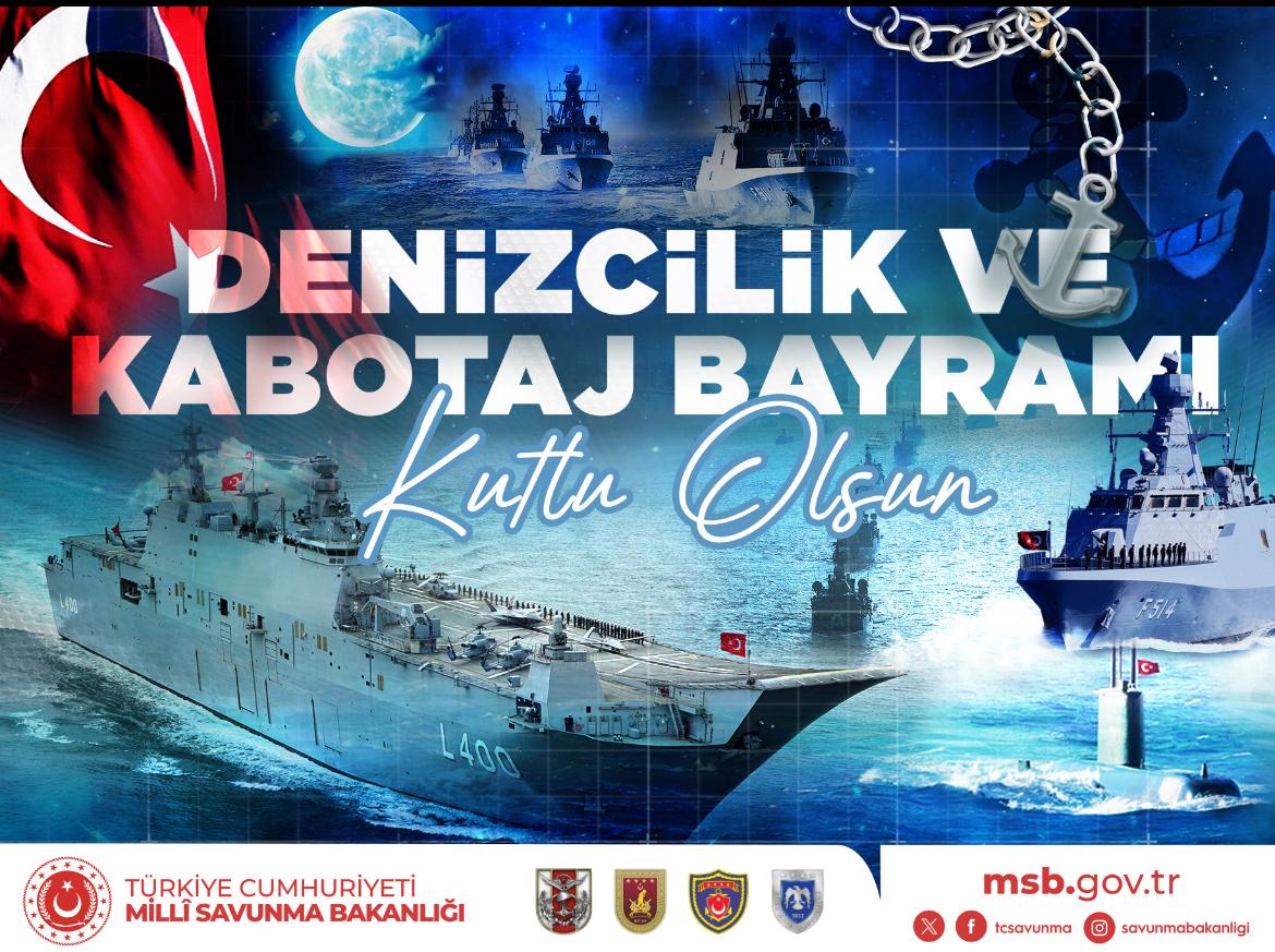 “Zaferi, denizi kontrol altında tutan, ihtiyacı olan şeyi, ihtiyacı olduğu zaman, istediği yere ulaştırabilen ülke kazanır.” Gazi Mustafa Kemal Atatürk

Denizlerdeki egemenliğimizin ve bağımsızlığımızın simgesi olan “1 Temmuz Denizcilik ve Kabotaj Bayramı” kutlu olsun.