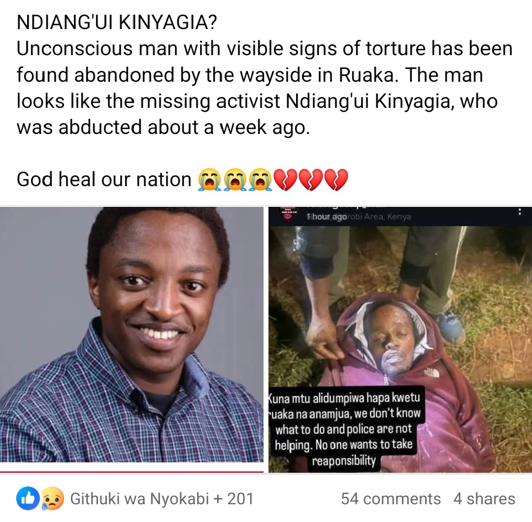 God will help him regain consciousness and he will have a story to tell. 
#SabaSaba2025 
#EndAbductionsKE 
#SabaSabaRevolutionDay 
#StopAbductionsKe2025