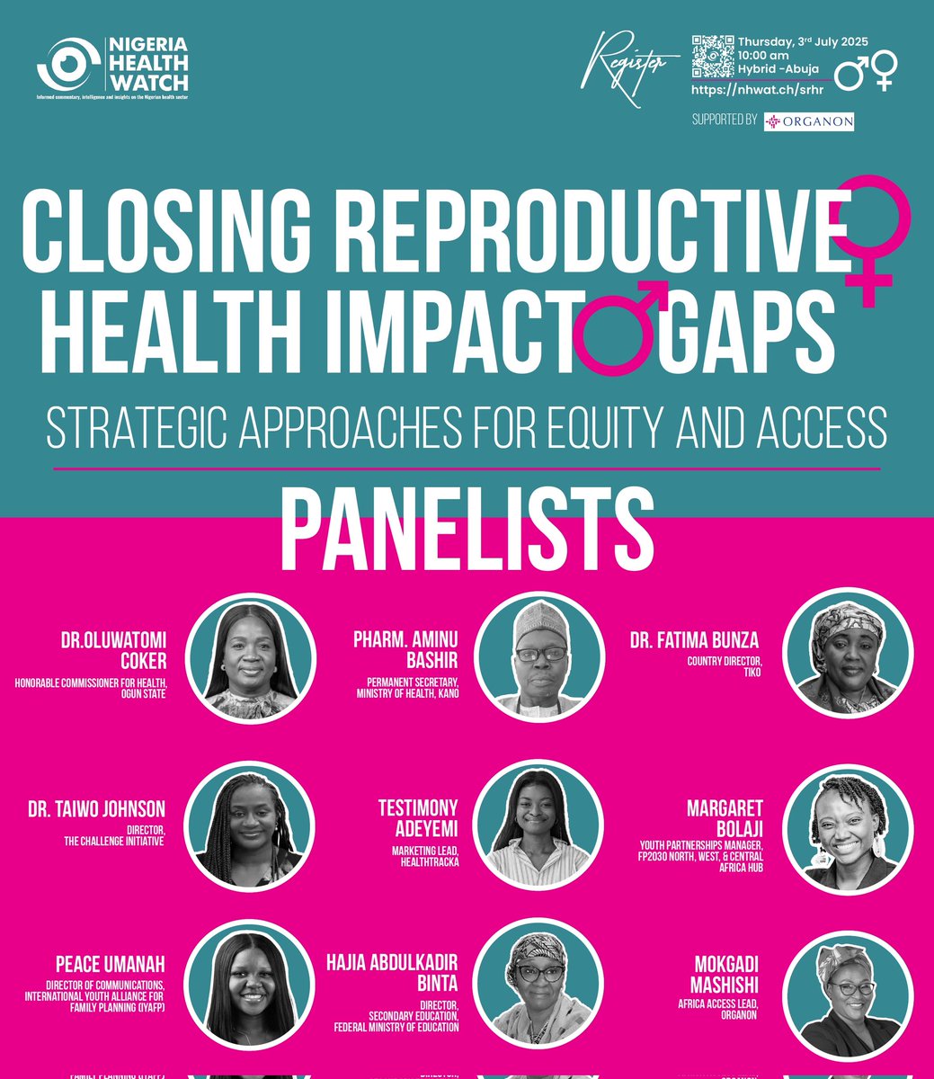 Get ready for an insightful conversation! 
We are bringing together a stellar lineup of experts &amp; stakeholders, to identify barriers to accessing #SRHR services &amp; explore scalable interventions. Join us on the 3rd of July 2025.  
Save a seat: nhwat.ch/srhr 
#SRHRF4AllNG