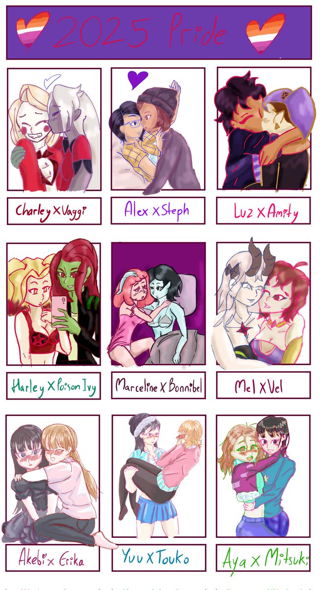 Ritzv_Art's tweet photo. Late... however here is my favorite couples for pride 2025!

#Pride2025 #fanart #drawing #yuri #digitalart https://t.co/TCJYC8elcO
