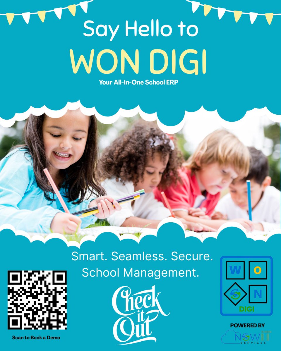 ServicesNowit's tweet photo. 🎒 Running a school just got easier!

Meet WON DIGI — the digital buddy every school needs.

No chaos. Just clicks. 💻✨

From attendance to assignments — we’ve got it all.

🚀 Ready to go smart?

#WONDIGI #SchoolMadeSimple #NextGenSchools #DigitalCampus #NowITServices https://t.co/TqetRWCmMz
