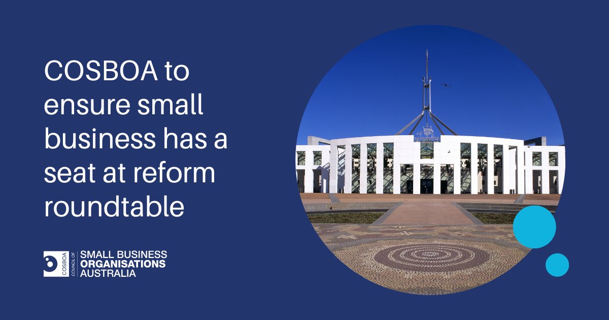COSBOA (@cosboa) on Twitter photo COSBOA has been invited to the National Reform Roundtable in Canberra this August. We’ll be there to ensure small businesses are at the centre of the reform agenda.
Read more via <a href="/YahooNewsAU/">Yahoo News Australia</a>: au.news.yahoo.com/captains-indus… COSBOA has been invited to the National Reform Roundtable in Canberra this August. We’ll be there to ensure small businesses are at the centre of the reform agenda.
Read more via <a href="/YahooNewsAU/">Yahoo News Australia</a>: au.news.yahoo.com/captains-indus…