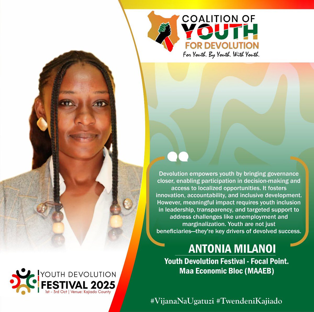 Inclusive governance materializes inclusive budget, inclusive transparency and equity allocation and utilization of resources, and Antonia Milanoi pointed out that so well.
#VijanaNaUgatuzi
#TwendeKajiado