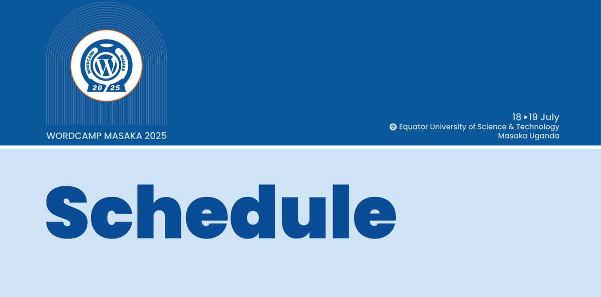 🎉 The WordCamp Masaka 2025 Preliminary schedule is out!✨ Explore sessions, meet amazing speakers, and plan your trip to this unmissable WordPress event! Schedule : masaka.wordcamp.org/2025/schedule/

#WordPress #WCMasaka #Schedule #WordCamp