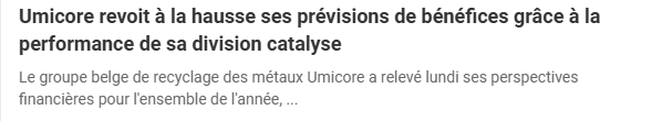 HervierSylvie's tweet image. #Umicore $UMI 🇧🇪 in
Des news ce matin