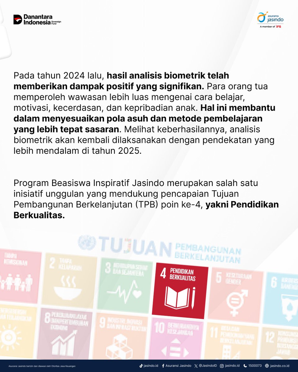 👋 Hai #SobatMindo!
Dalam upaya menciptakan akses pendidikan yang berkelanjutan, Asuransi Jasindo kembali menghadirkan Program Beasiswa Inspiratif.
⠀