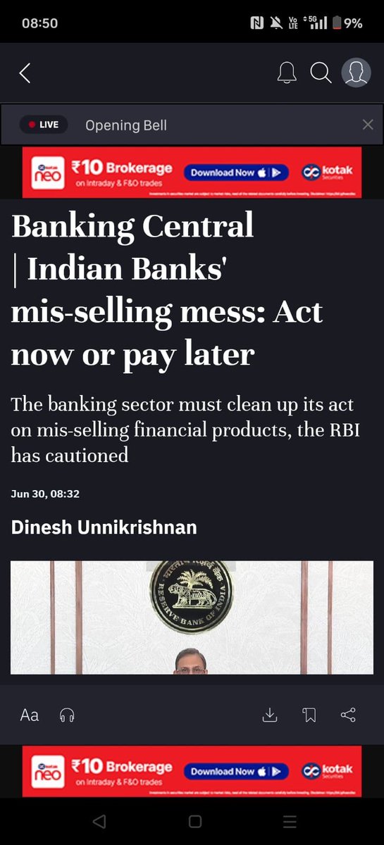 NIKHILLJHA's tweet photo. Banking regulator RBI,
Warns banks against mis-selling of Financial products like insurance and Mutual funds!

Banks are the biggest mis-sellers of insurance, in particular.
Never buy any financial products from banks! https://t.co/FN2LjXKYDi