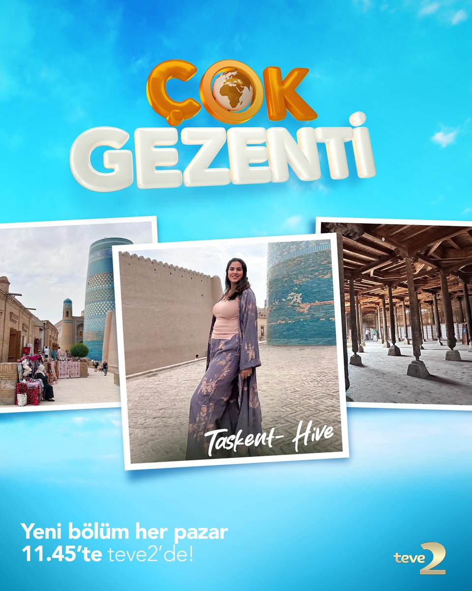 #ÇokGezenti'lerin Orta Asya turu "doğduğumuz yerden" devam ediyor! 🏮

Maveraünnehir'den çıkıyor, Harezm bölgesinin topraklarına giriyoruz... ✨

Yeni bölüm pazar 11.45'te #teve2'de! 📺