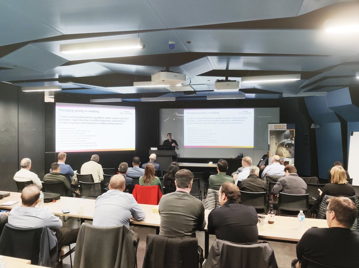 Weld Australia’s Simon Doe presented at ACA’s Water Industry Seminar on ISO 3834 welding standards + 3D printing with UniSA &amp; ANFF. Hosted by SA Water and sponsored by Remedy Asset Protection. 🔗 Read more: bit.ly/3HZLpDx 

#WeldAustralia #ISO3834 #AdditiveManufacturing