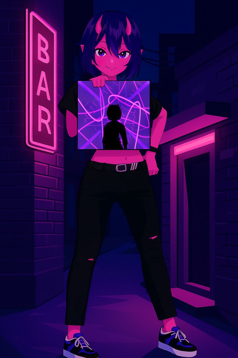 waifurys's tweet image. "Meowtronic Galaxy" – A descent into the digital underworld. Dark basslines, glitchy rhythms, and hypnotic synths echo through rain-slick alleyways lit by violet neon. For those who dance with demons under city lights. 

band.link/MewtronicGalax…

#MidTempo #Cyberpunk #waifurys