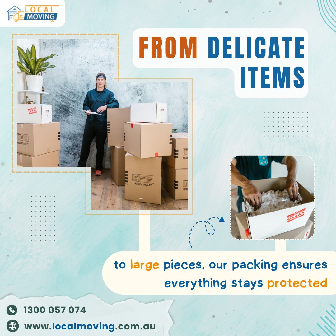 localmovingau's tweet image. We don’t just pack — we protect.

Every fragile item and bulky piece is carefully wrapped, cushioned, and secured to ensure a safe move from start to finish.

📞 1300 057 074
🌐 localmoving.com.au

#localmoving #ProfessionalPacking #SafeMoving #TrustedMovers #australia