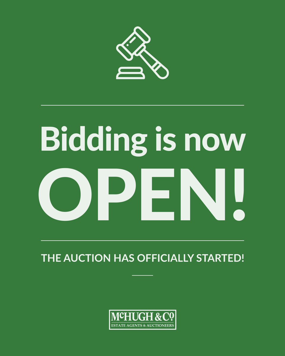 We’re officially underway.
Bidding opened at 7:30 AM and the day’s just getting started.
Whether you’re going big or playing it smart — now’s the moment to move.
Keep an eye on your lots, stick to your game plan, and let’s see what unfolds.
🔗 mchughandco.com