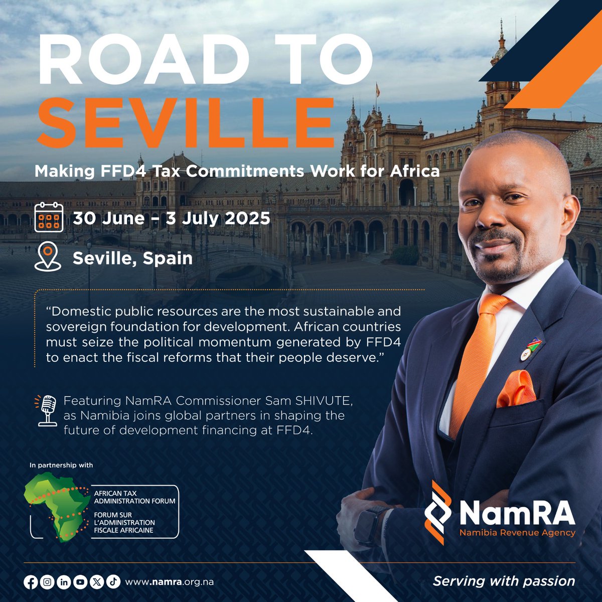 NamRA joins the global conversation on sustainable development financing. Hear Commissioner <a href="/SamSHIVUTE/">Sam SHIVUTE</a> at FFD4 in Seville, where Africa’s voice on domestic resource mobilisation takes centre stage.
<a href="/ATAFtax/">ATAF</a>