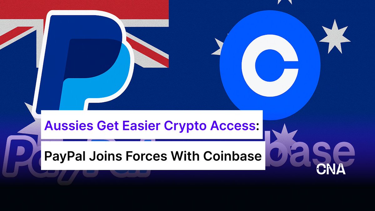 Australians can now buy crypto on <a href="/coinbase/">Coinbase 🛡️</a> using <a href="/PayPal/">PayPal</a>-linked accounts, bringing fast, familiar access to over five million local crypto holders. 💳

Read more 👉 bit.ly/3TkLKTF

#crypto #cryptonews #cryptonewstoday