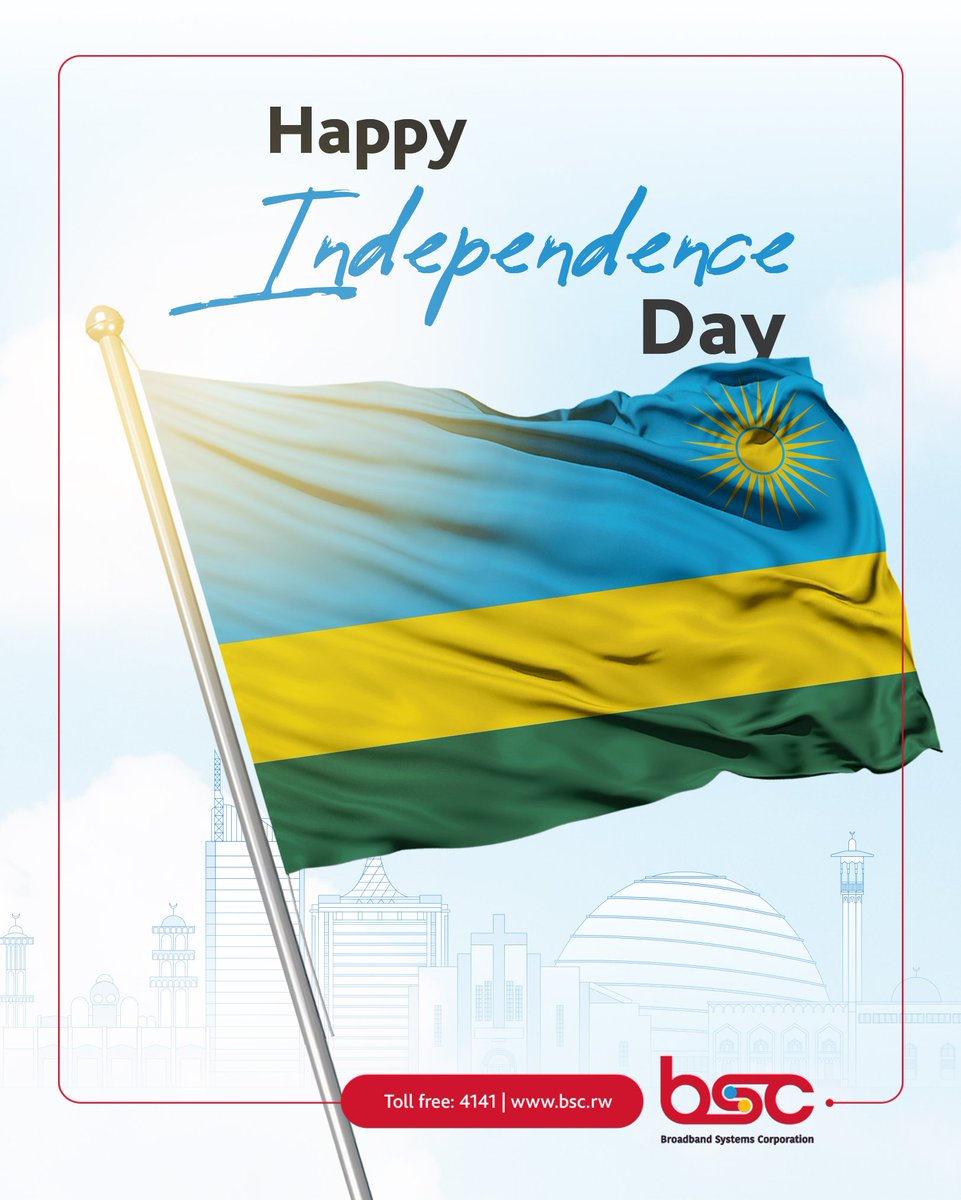 Today, we celebrate Rwanda’s Independence Day — a 
moment to reflect on how far we've come and the dreams 
we still pursue.
May this day inspire unity, self-reliance, and continued 
transformation.
Happy Independence Day, Rwanda!
#Rwandaindependenceday2025  #vistrwanda #BSC