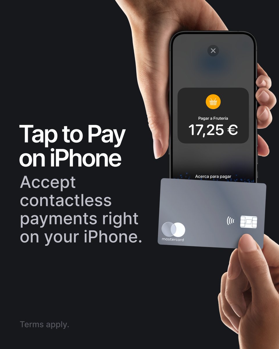 We are delighted to share that Tap to Pay on iPhone is now available with Mollie in Spain 🇪🇸

With Tap to Pay on iPhone and the Mollie app, you can accept all types of in-person, contactless payments right on your iPhone—no extra hardware needed. Reach new customers with a
