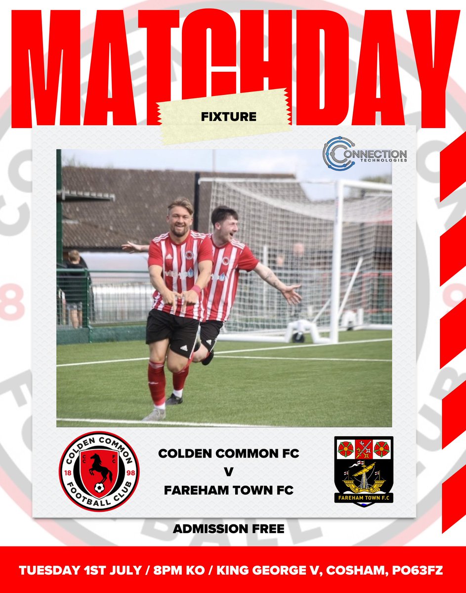 Colden Common FC (@coldencommonfc) on Twitter photo Our First pre season fixture is against step 4 side <a href="/farehamtownfc/">Fareham Town FC</a>.
Game is being played at King George V playing fields in Cosham, PO6 3FZ
🎟: FREE ENTRY.
(you will need a QR code to gain entry) Our First pre season fixture is against step 4 side <a href="/farehamtownfc/">Fareham Town FC</a>.
Game is being played at King George V playing fields in Cosham, PO6 3FZ
🎟: FREE ENTRY.
(you will need a QR code to gain entry)