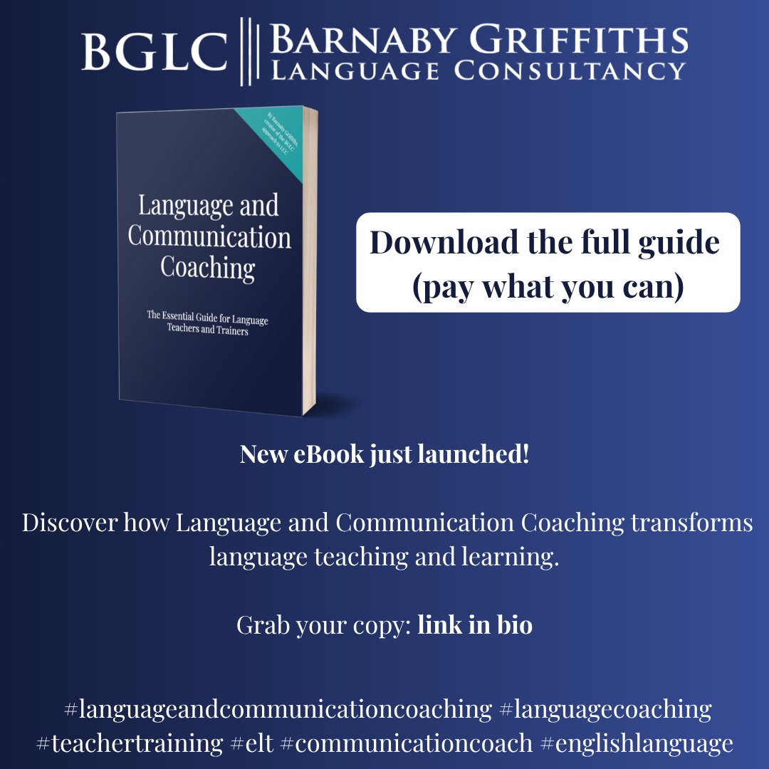 Some teachers told me they wanted my e-book but couldn’t afford it. That’s who I wrote it for.

So I've made Language and Communication Coaching: The Essential Guide “pay what you can.”

Pay €0, €29.99, or anything in between.

👉 bglc.es/lcc-ebook
#ELT #EducationForAll