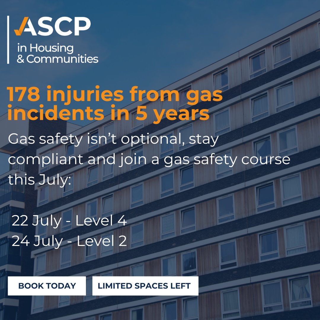 178 people injured in gas incidents over 5 years.
Gas safety isn’t optional.

Join our July training dates:
📅 Level 4 – 22 July
📅 Level 2 – 24 July

Limited spaces. Book now: zurl.co/RjFhi 

#GasSafety #ASCPTraining #SocialHousing