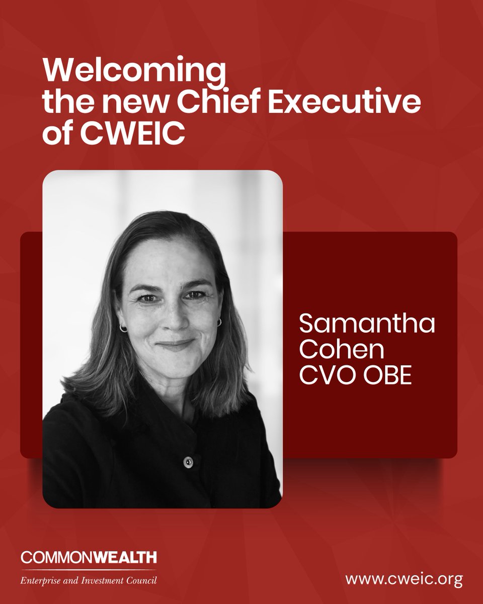 We’re delighted to have Samantha Cohen CVO. OBE on board as CWEIC’s new Chief Executive. Please join us in extending a warm welcome.

#CWEIC