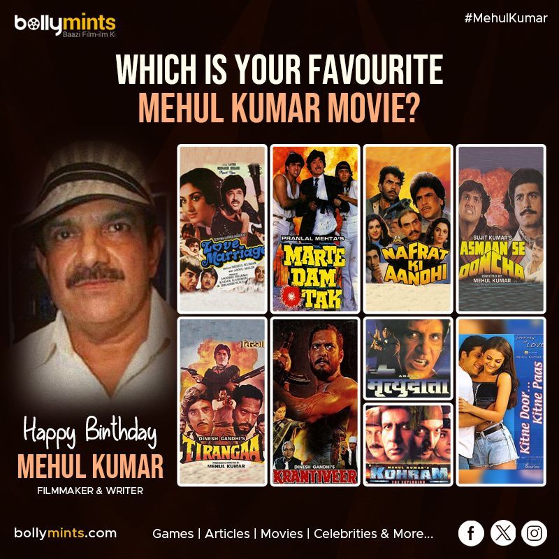 BollyMints's tweet photo. Wishing A Very Happy Birthday To Filmmaker & Writer #MehulKumar Ji !
#HBDMehulKumar #HappyBirthdayMehulKumar https://t.co/RQtBMfKswr